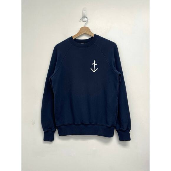 La Paz Cunha Logo Organic Cotton Anchor Nautical Coastal Raglan Sweatshirt XS - Picture 10 of 10